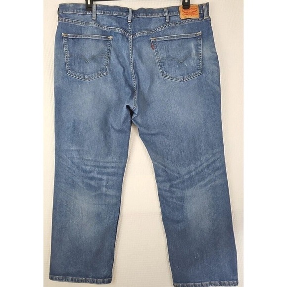 Levis 569 Blue Denim Jeans W48 L30 Lose Straight Leg Relaxed Fit Cotton - Picture 10 of 12